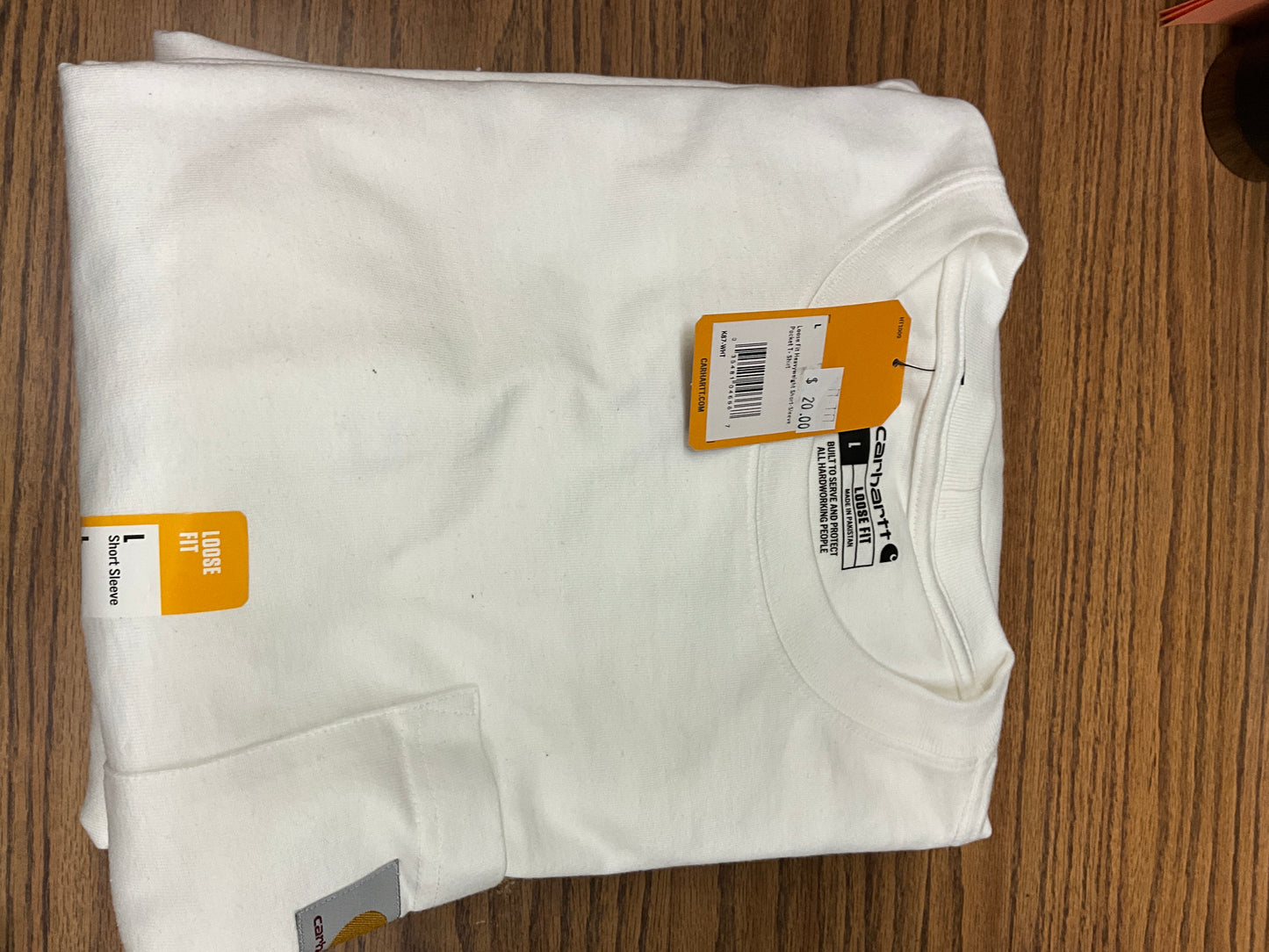 CARHARTT-SS POCKET TEE- K87-WHT