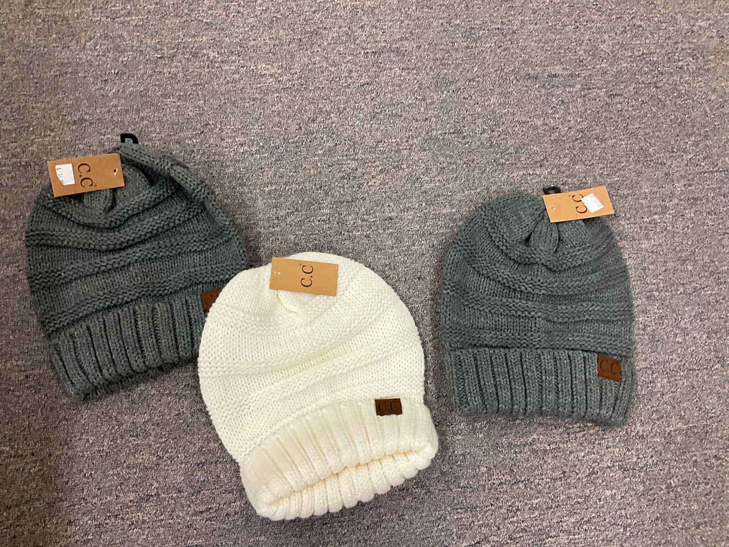 CC BEANIE-CABLE KNIT BEANIE-HAT-100