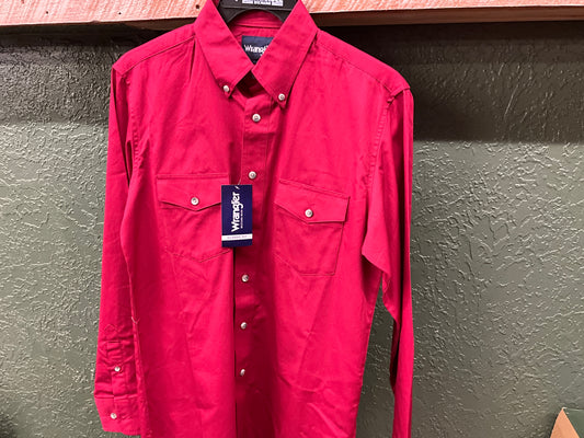 WRANGLER- MENS CLASSIC FIT LSB DRESS SHIRT-MP3522R