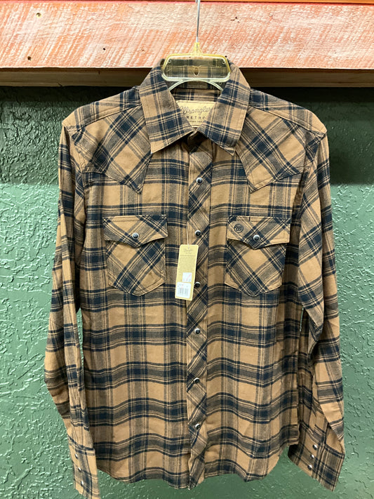 WRANGLER- MENS LSS FLANNEL SHIRT-112351488