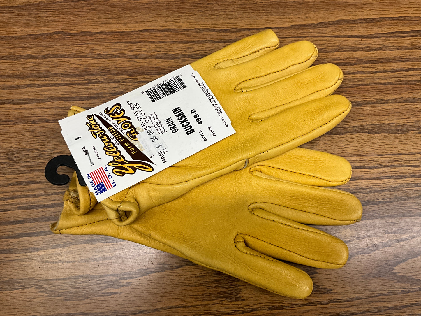 YELLOWSTONE FORM FITTING WASHABLE GRAIN BUCKSKIN LEATHER GLOVES - 498D