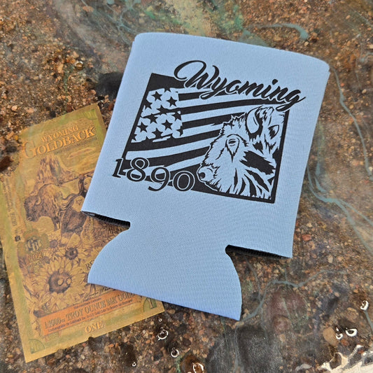 SWIFTWEAR Coozie Cold Drink Cooler. Bison Flag