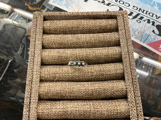 WHEELER -THREE STONE TURQUOISE RING-SR123
