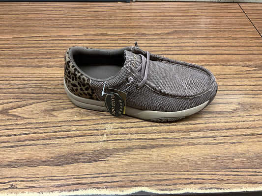 ROPER WOMEN'S LACE UP CANVAS AND LEOPARD PRINT SHOE- 09-021-1663-3419