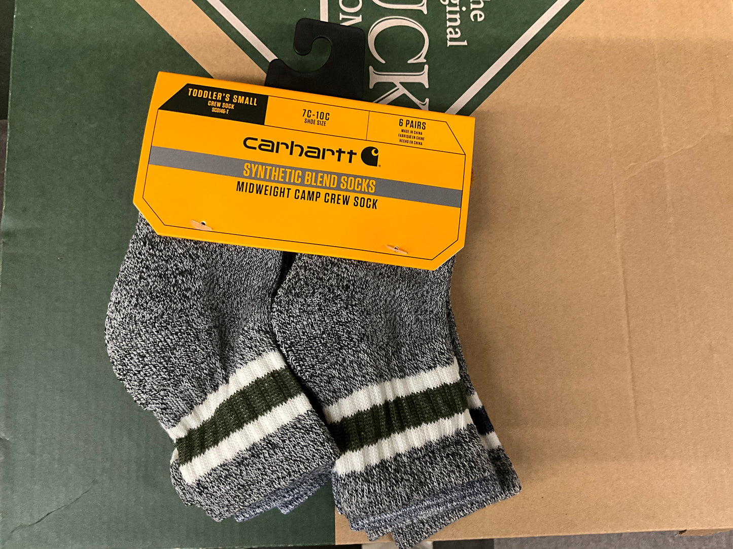 CARHARTT TODDLER CLASSIC STRIPE CREW SOCK 6 PAIRS - SC0146T