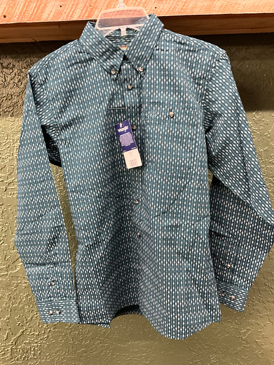WRANGLER BOYS LONG SLEEVE BUTTON UP- 112367715