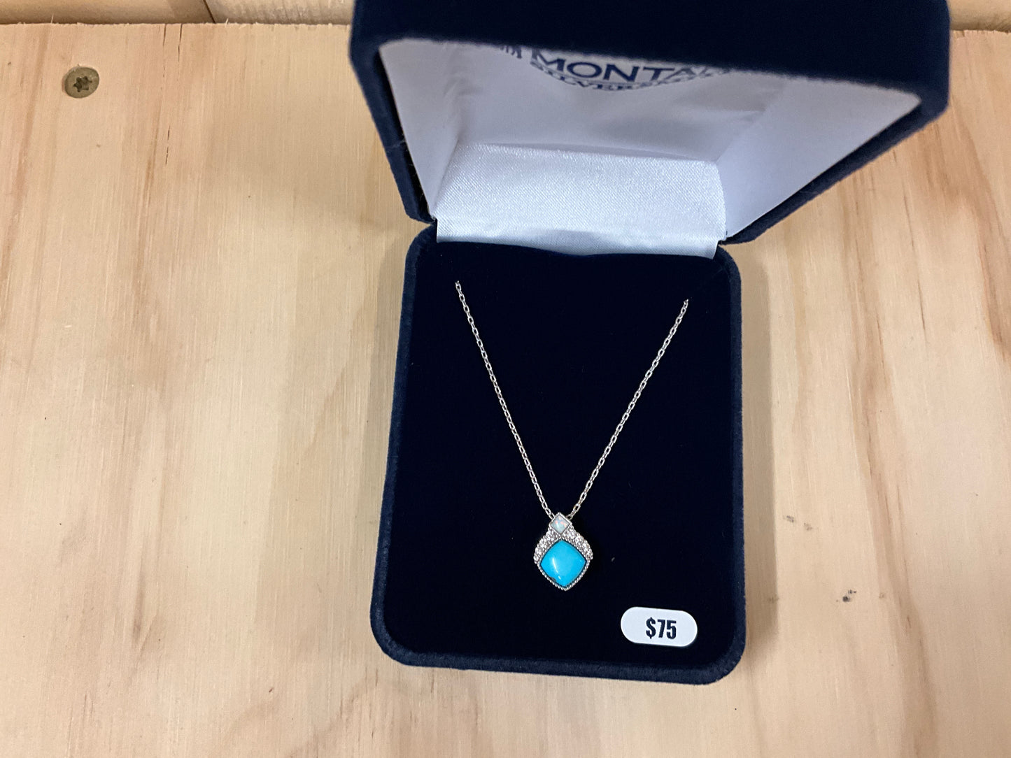 MONTANA SILVER-CROWNED GLACIER TQ NECKLACE-NC6313