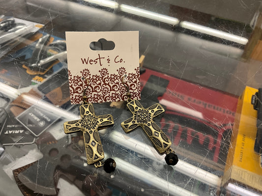 WEST & CO CROSS EARRINGS-89441