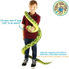 FAIRE Gustavo The Green Anaconda | 100 Inch Stuffed Animal Plush | By TigerHart Toys