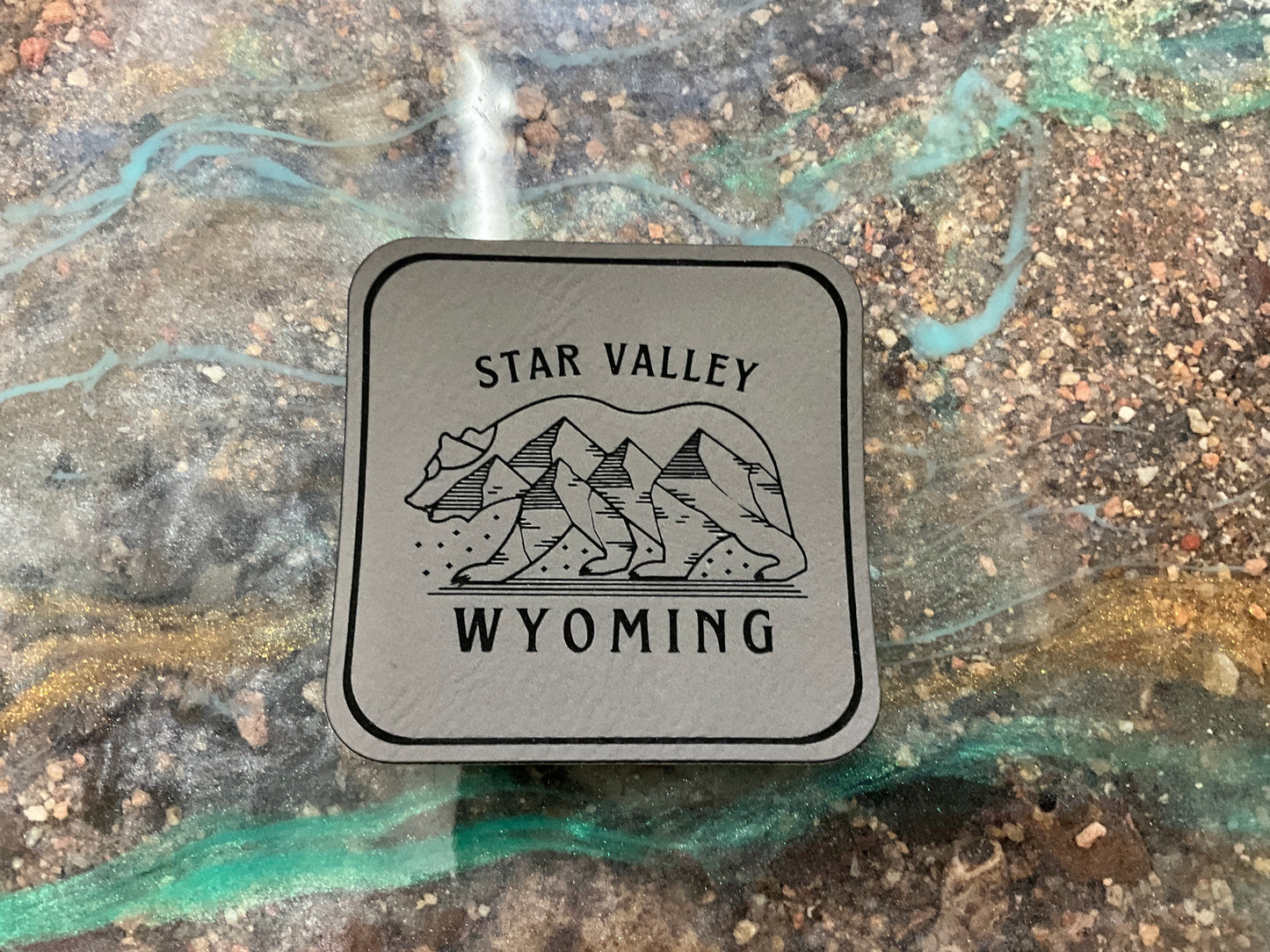 SWIFTWEAR STAR VALLEY WY BEAR LEATHERETTE PATCH - SW-LP-STRVLYWYBEAR