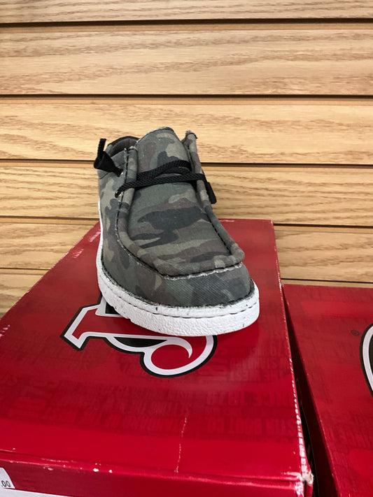 JUSTIN MENS  HAZER  CAMO PRINT SLIP-ONS