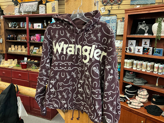 WRANGLER -LADIES BRONC CROP HOODIE-112356691