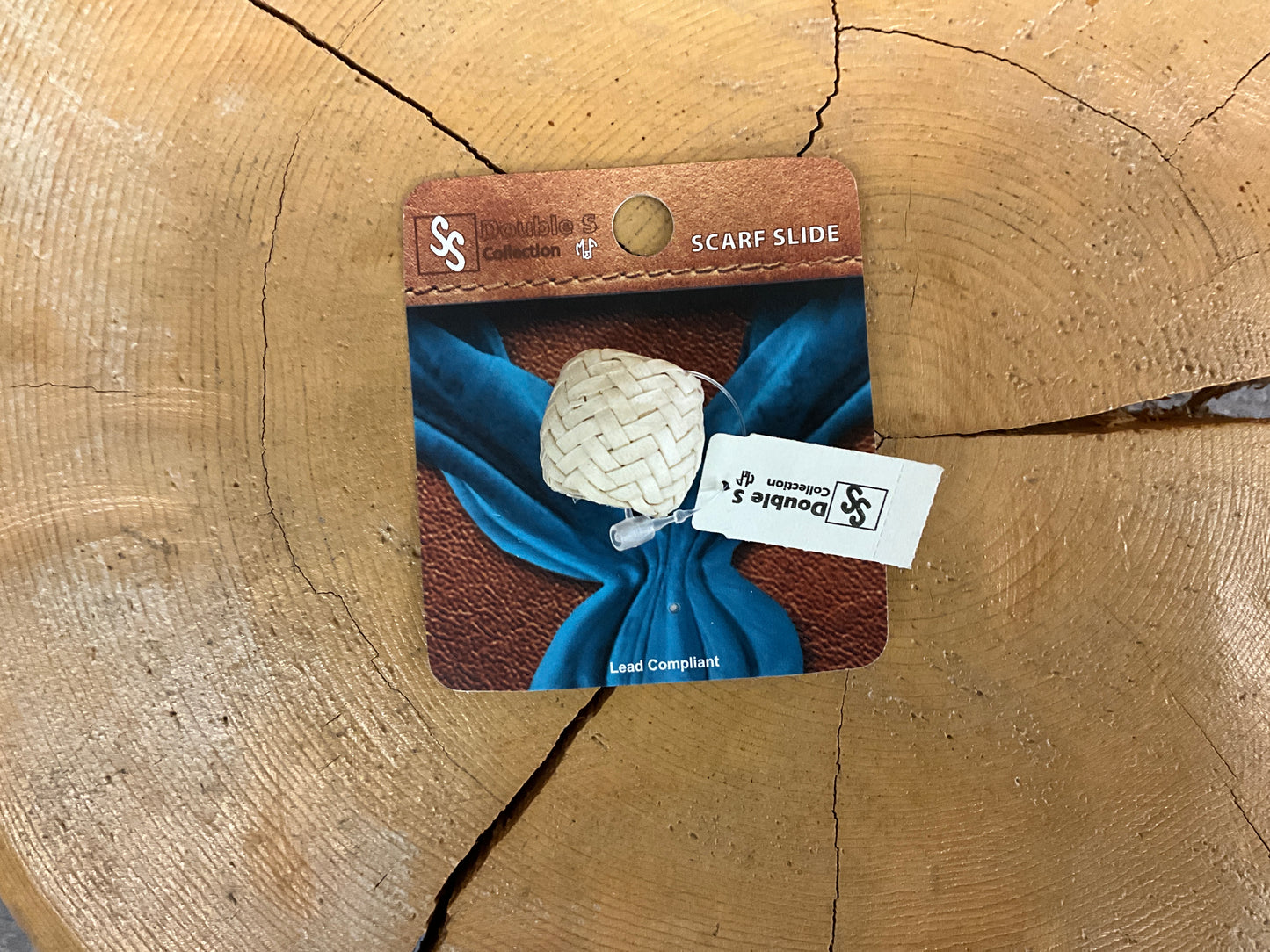 DOUBLE S SCARF SLIDE RAWHIDE - 2808