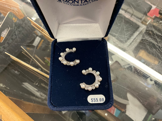 MONTANA SILVER- HORSESHOE PEARL EARRINGS-ER4781