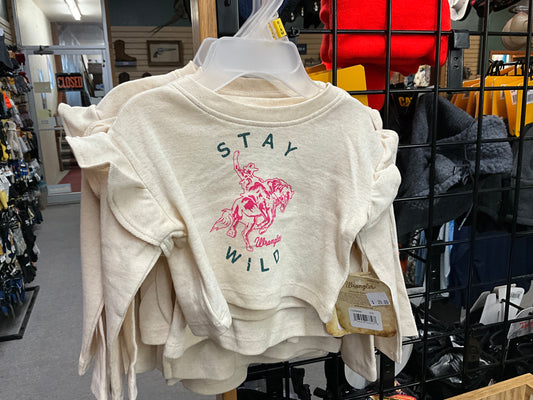WRANGLER- BABY GIRL LS CROP TEE,”WILD”- 112356568