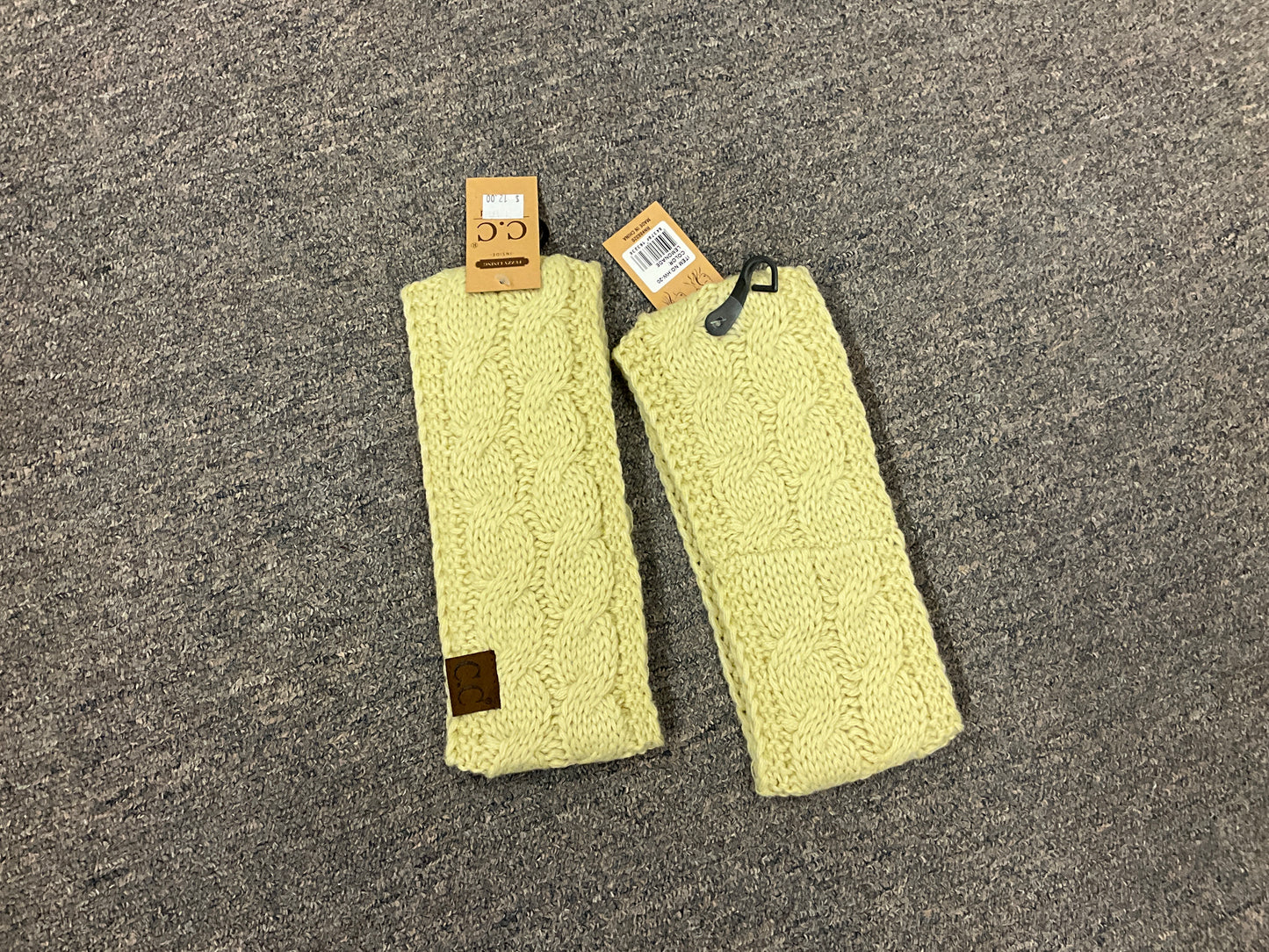 CC BEANIE-SOLID CABLE KNIT HEAD WRAP-HW-20