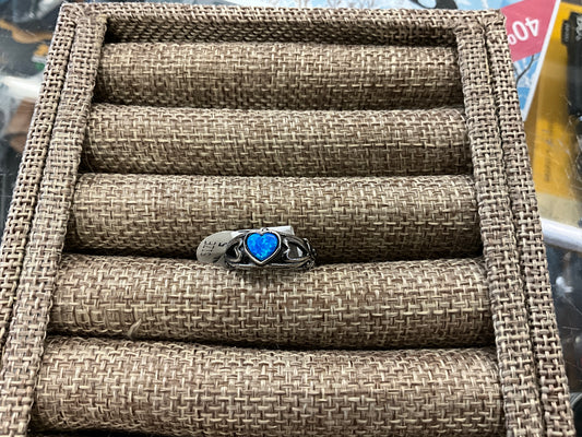 WHEELER BLUE OPAL HEART RING- BO3111