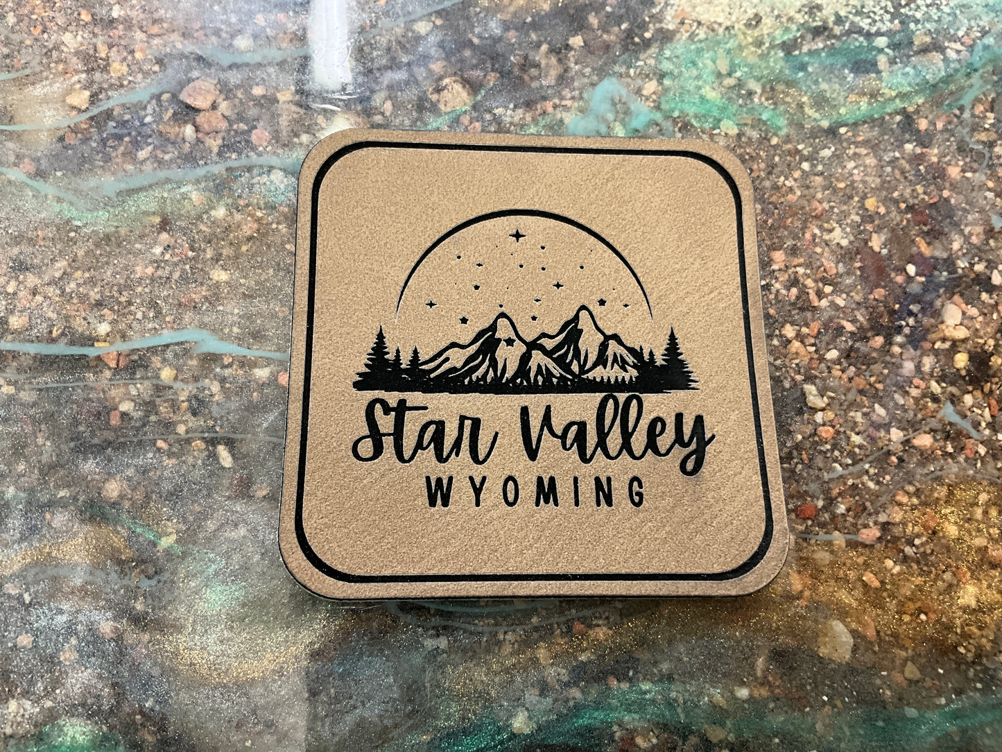 SWIFTWEAR STAR VALLEY WYOMING MOUNTAIN LEATHERETTE PATCH - SW-LP-MTNSTRVLY