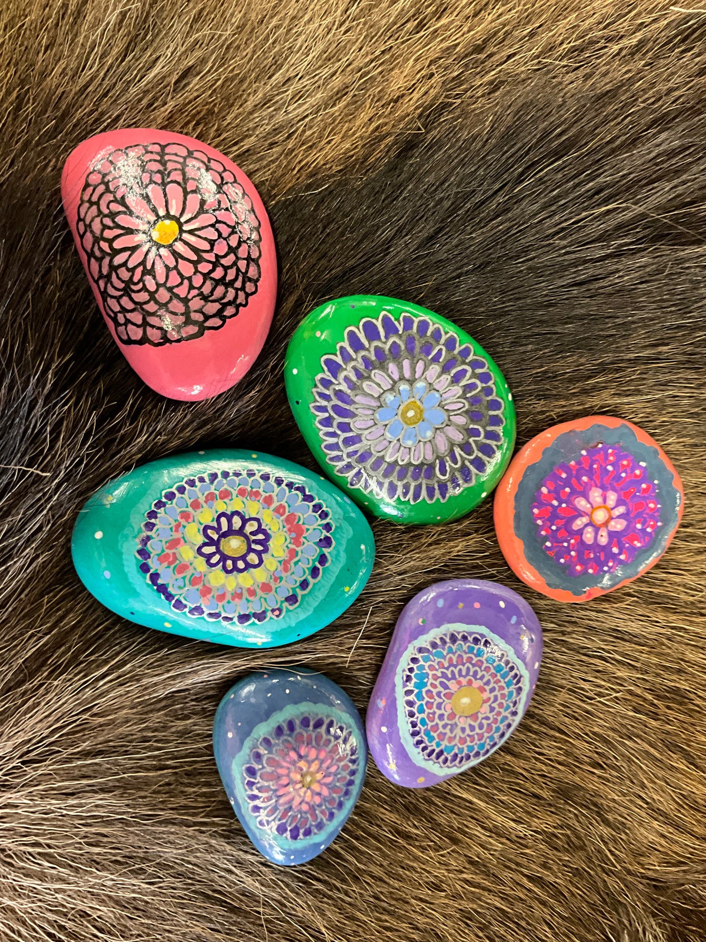 KB Handpainted Rock - Floral Expanse - KB-009