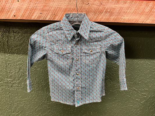 WRANGLER BOYS LSS COMPETITION WESTERN SHIRT-112330508