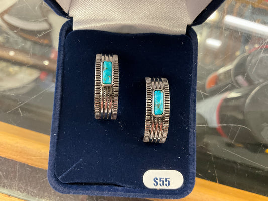 MONTANA SILVER-EARRINGS-TURQ SKY HOOP-ER6111