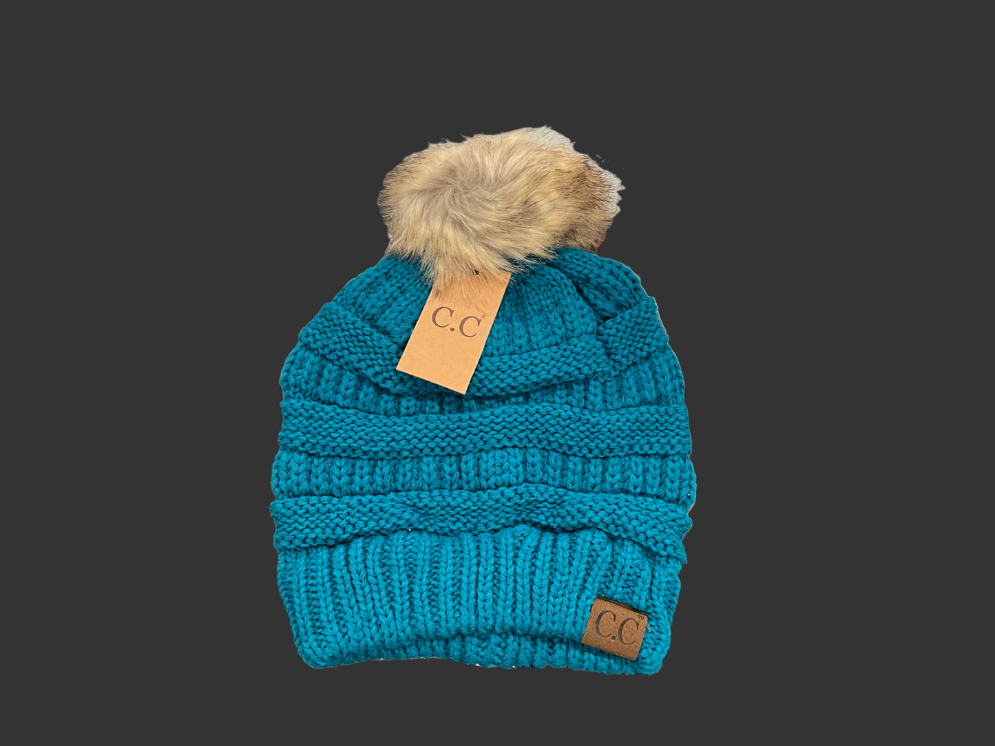 CC Fur Pom Beanie Teal