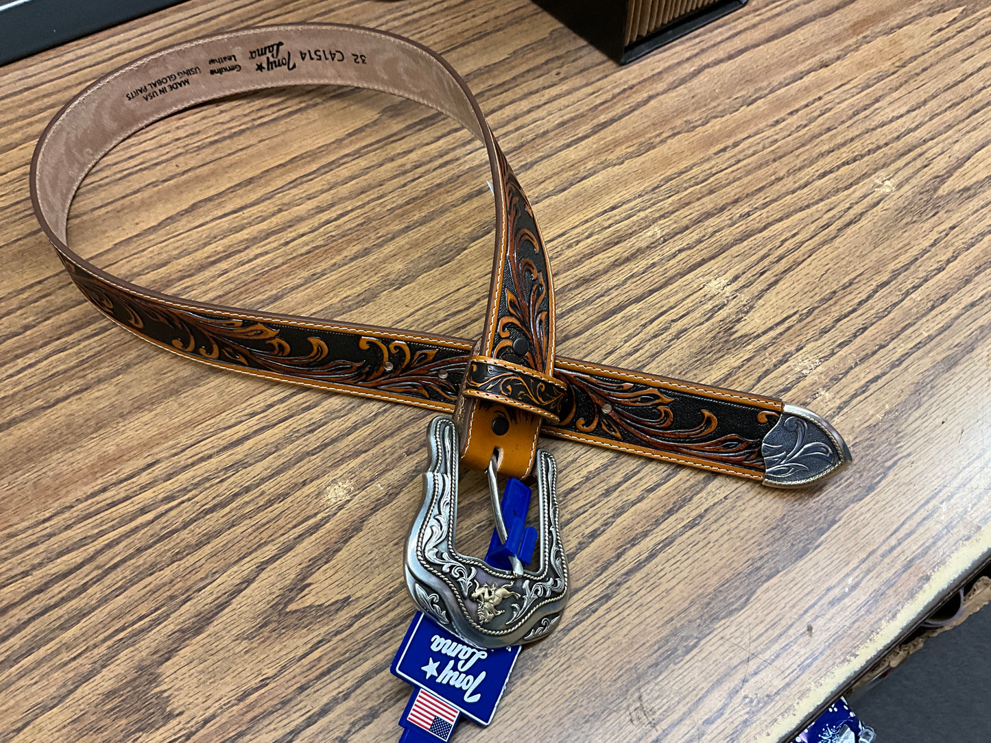 TONY LAMA - MENS BELT, WESTERLY RIDE” C41514