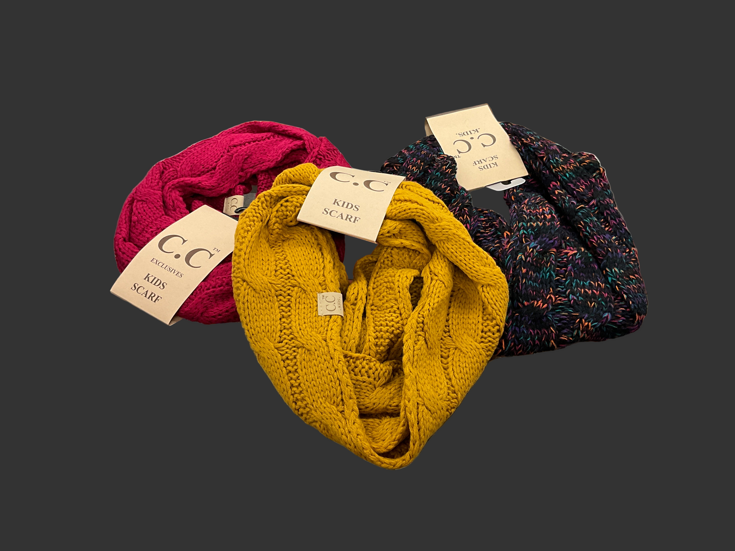 CC Solid Cable Knit Infinity Scarf