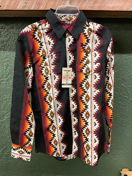 WRANGLER MENS CHECOTAH LONG SLEEVE BUTTON UP- 112367723