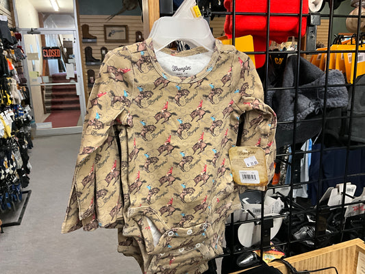 WRANGLER- BOY ONESIE, BRONC PRINT-112355403