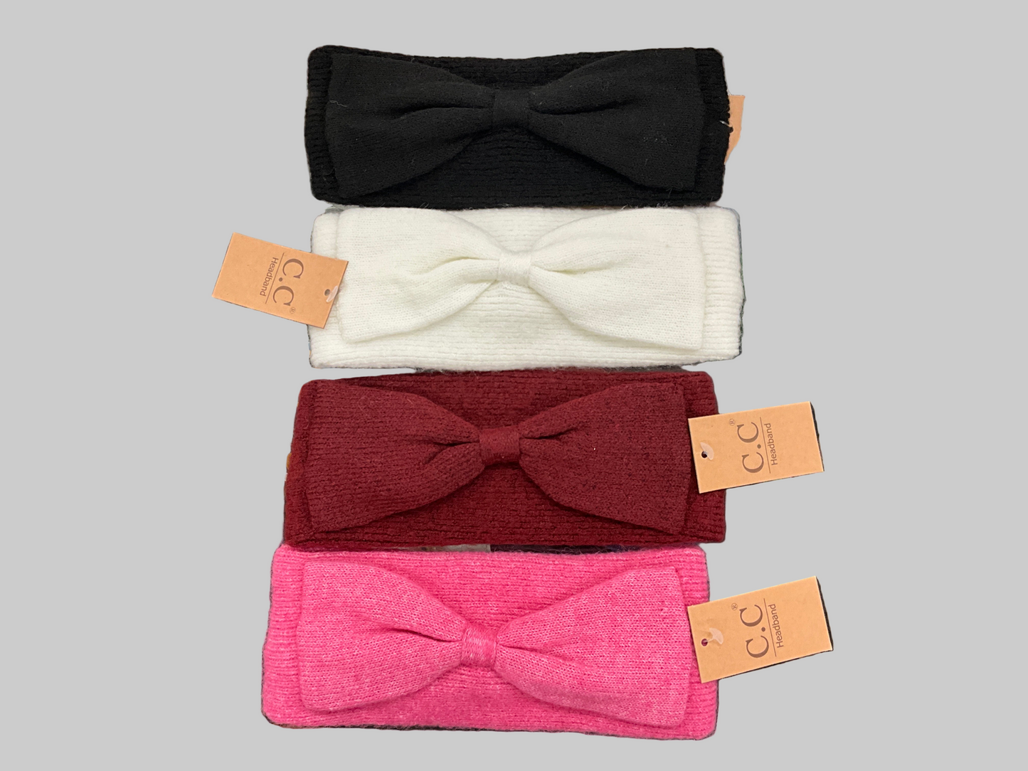 CC BEANIE- HEADWRAP, KNIT BOW-HWE0159