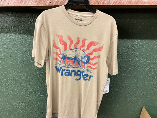 WRANGLER MENS SS TEE-BISON LOGO- 112344130