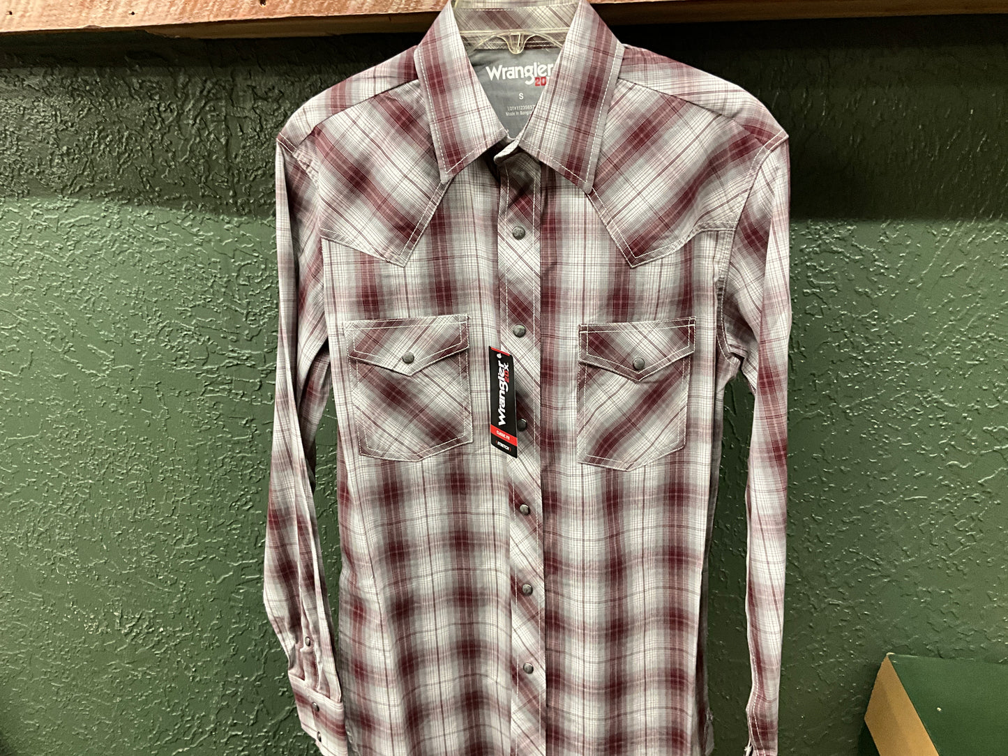 WRANGLER- MENS 20X LSS PLAID WESTERN SHIRT-112356576