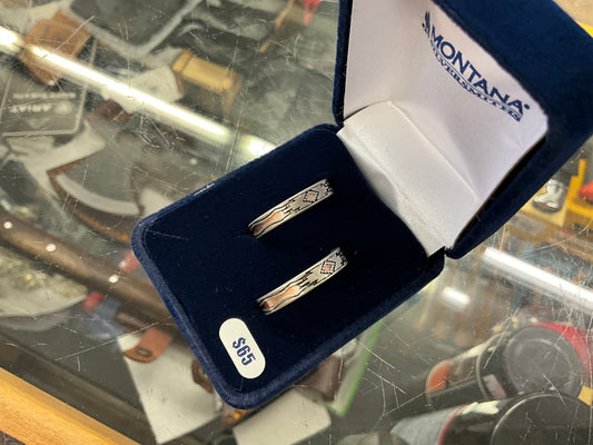 MONTANA SILVER- EARRINGS-WESTERN SAND HOOPS- ER6114