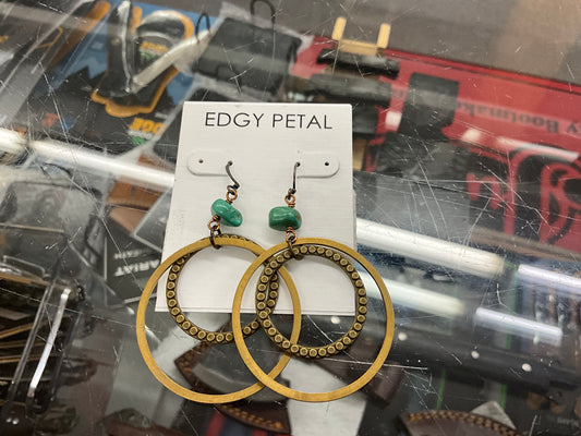 EDGY PETAL BRASS RINGS EARRINGS-BTZ25TR