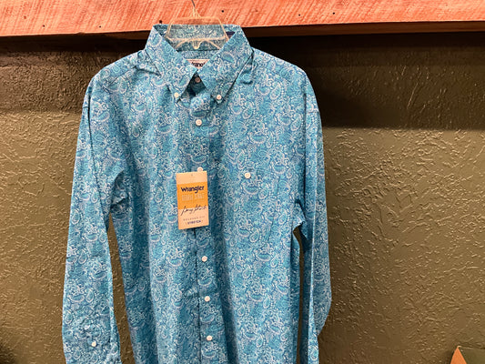 Wrangler-MENS LSB PAISLEY GS DRESS SHIRT-112346294