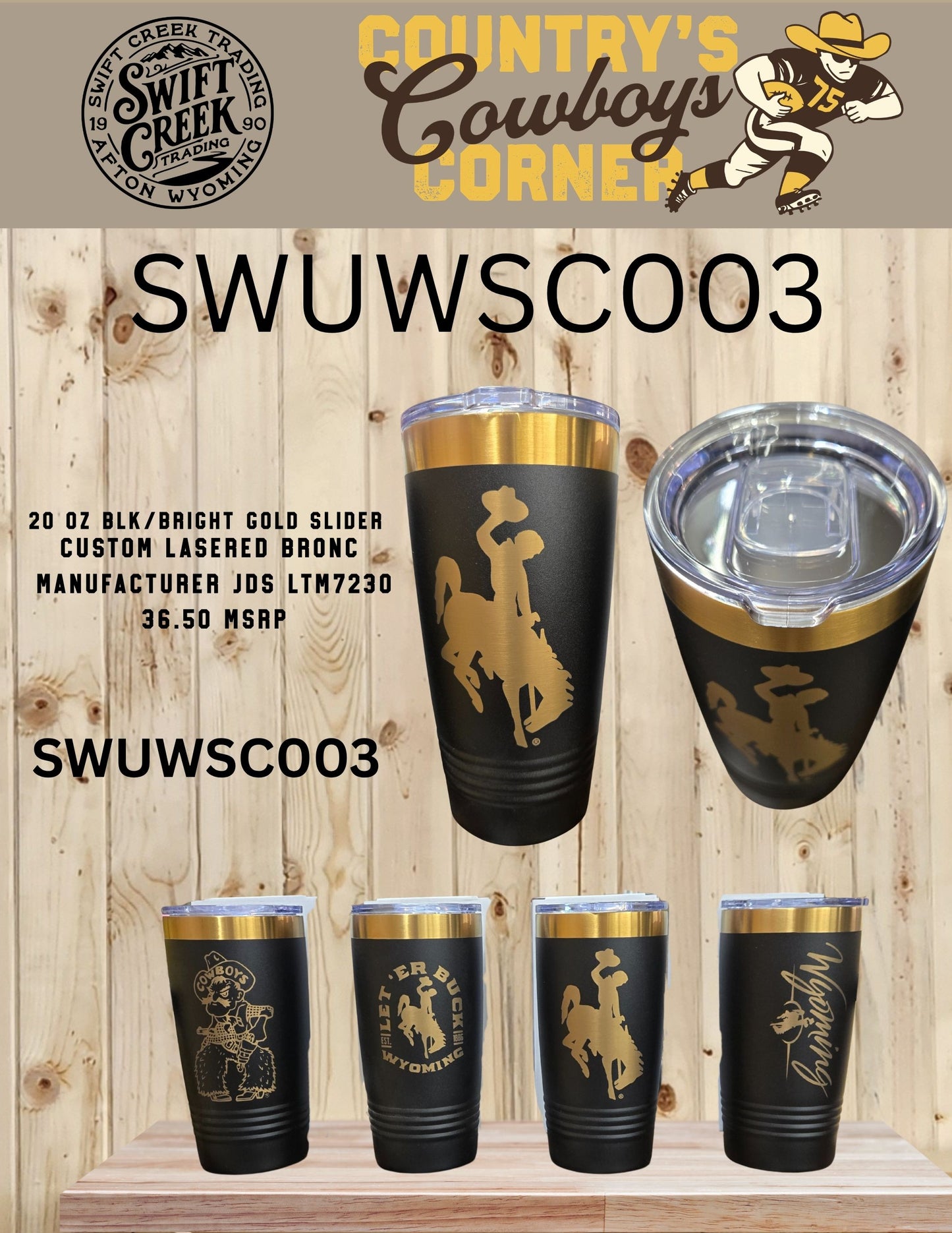 Country's Cowboy Corner - Engraved Cups - CCC-CUP
