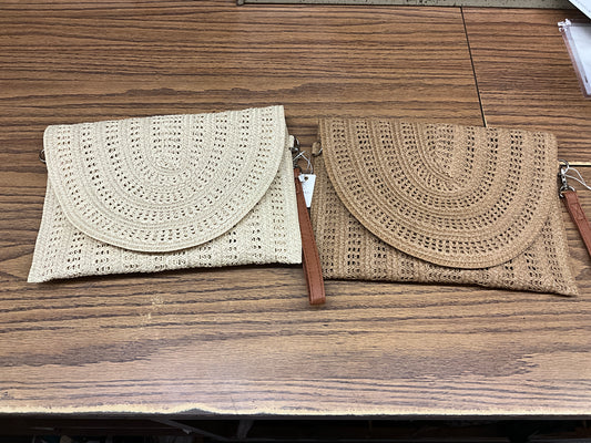 HANA- WOVEN STRAW CLUTCH/CROSSBODY BAG-MB0290