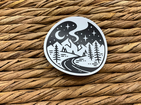 STARRY NIGHT RIVER STICKER - W0416888