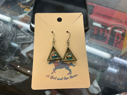 A GIRL AND HER HORSE EARRINGS- 8742