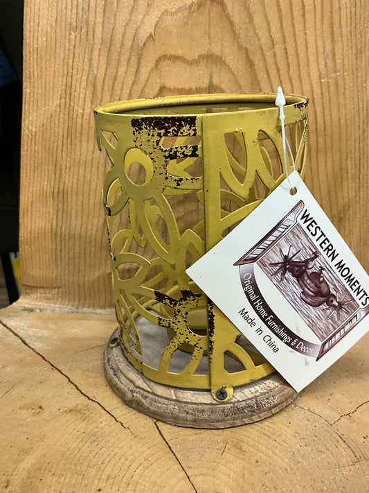 WESTERN MOMENT METAL FLOWER CANDLE HOLDER - 94017