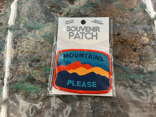 HAMILTON-IRON ON PATCH-“MOUNTAINS PLEASE”- 895-9713