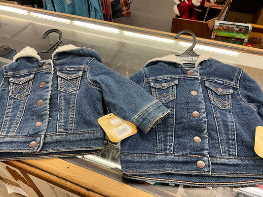 WRANGLER- BABY SHERPA/DENIM HOODED JACKET- 112335833