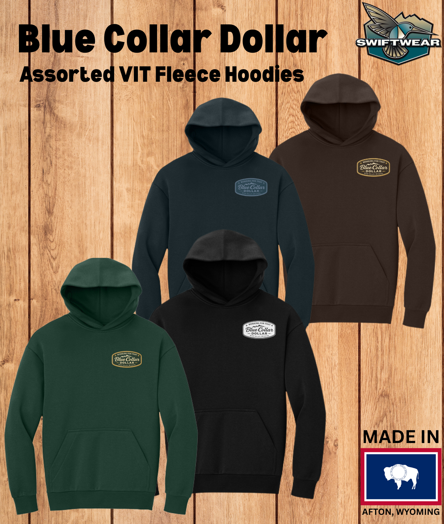 Swiftwear - Retail Blue Collar Dollar Assorted Hoodies- SW-BCD-HOOD
