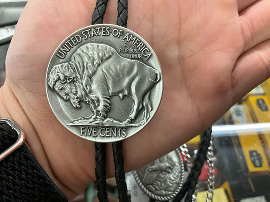 M&F BOLO TIE BUFFALO COIN 22146