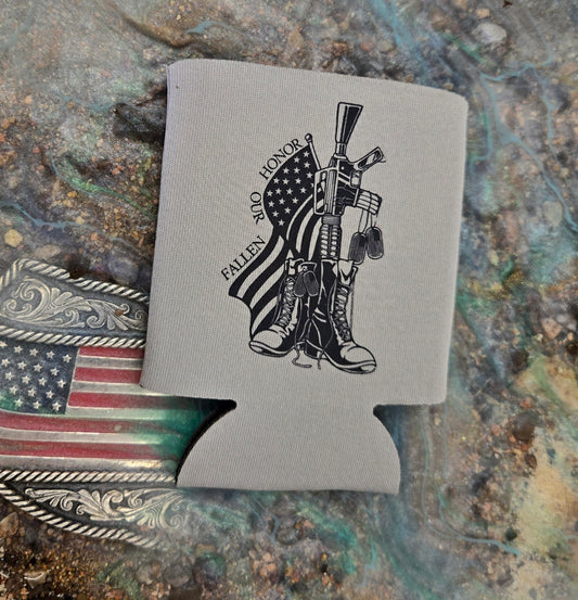 SWIFTWEAR Coozie Cold Drink Cooler. Honor Our Fallen