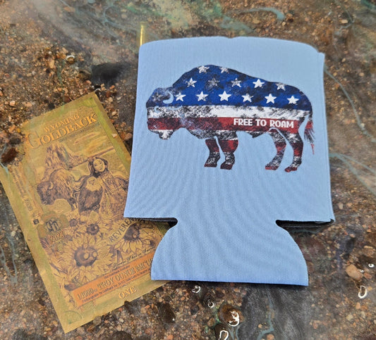 SWIFTWEAR Coozie Cold Drink Cooler. Bison USA Free To Roam