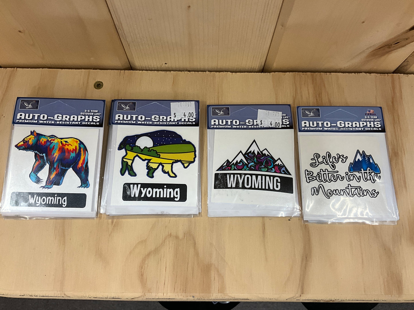 BRASS REMINDERS- “WY” WINDOW DECALS-64939