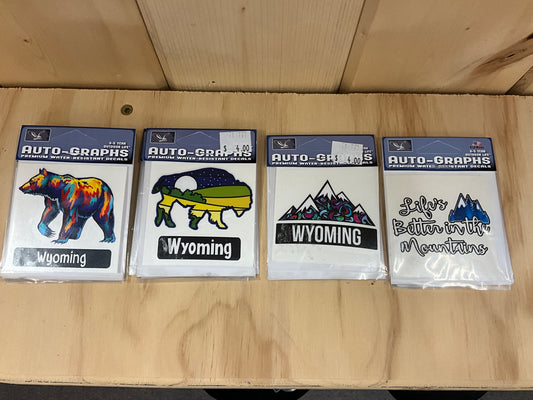 BRASS REMINDERS- “WY” WINDOW DECALS-64939