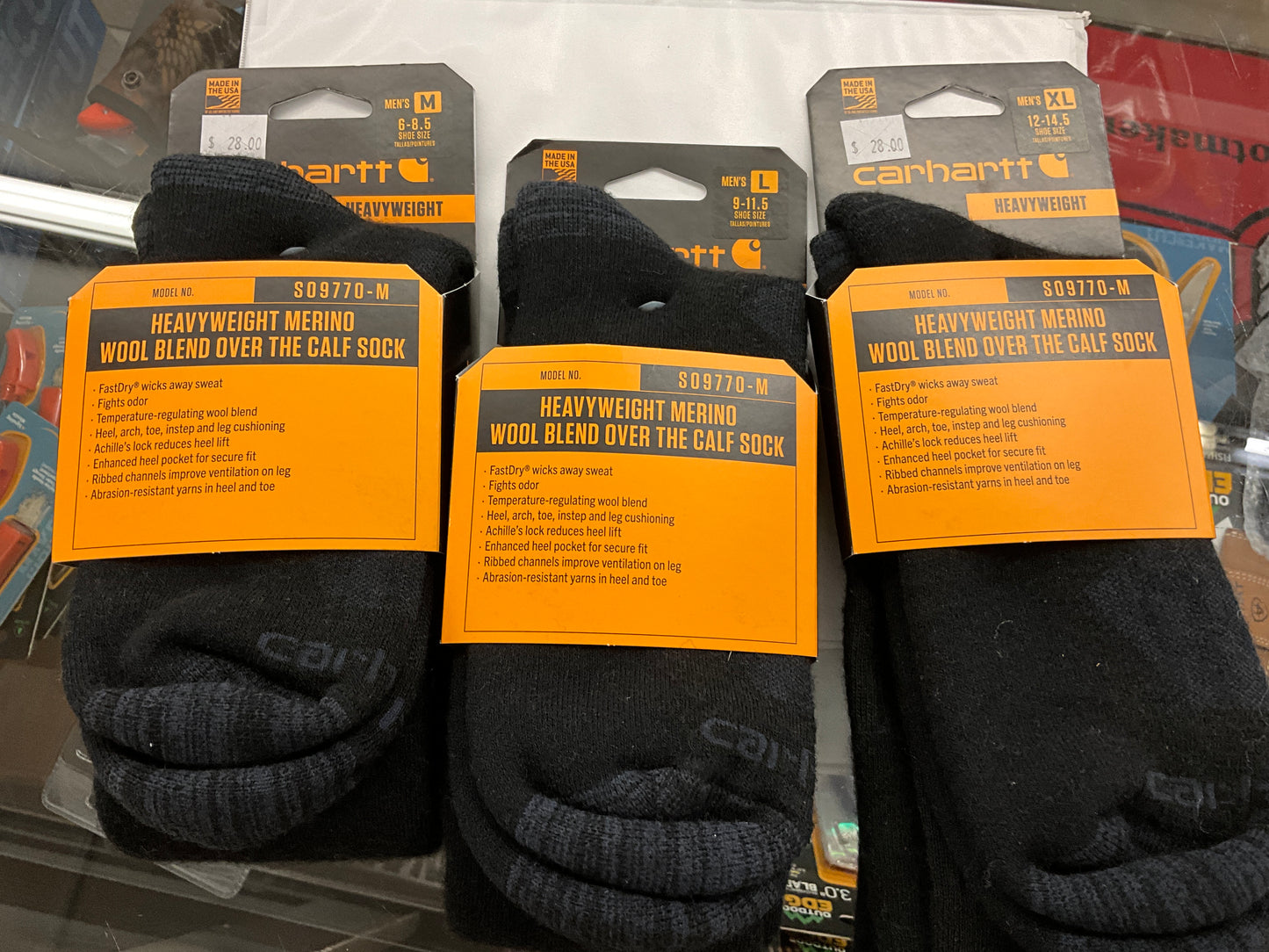 CARHARTT- MENS HEAVY WOOL OTC SOCKS-SO9770-M